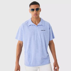 Oversized Man Heavy Interlock Revere Polo