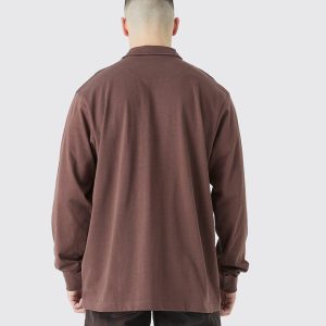 Tall Colour Block Long Sleeve Polo