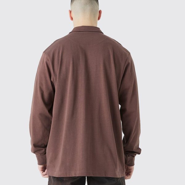 Tall Colour Block Long Sleeve Polo - Image 2