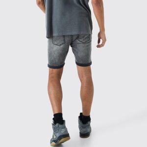 Relaxed Fit Paint Splatter Gusset Short