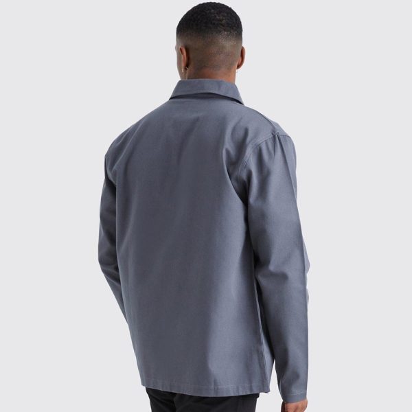 Longsleeve Zip Fastening Twill Overshirt - Image 2