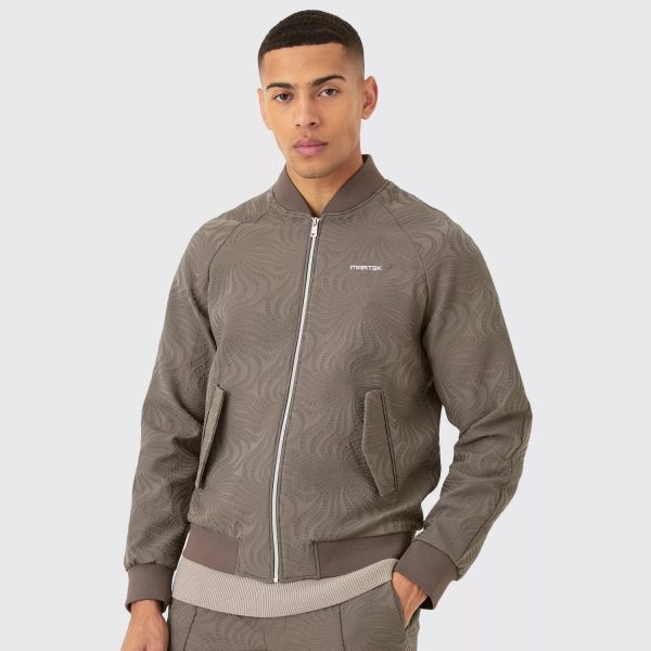 Textured Regular Fit Tailored Bomber Jacket